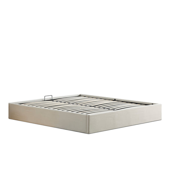 Sommier coffre Atlas en tissu beige