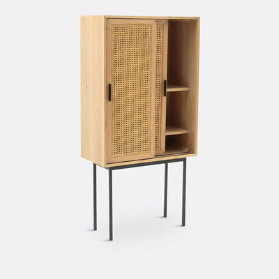 Bahut chêne 2 portes cannées, WASKA La Redoute Interieurs