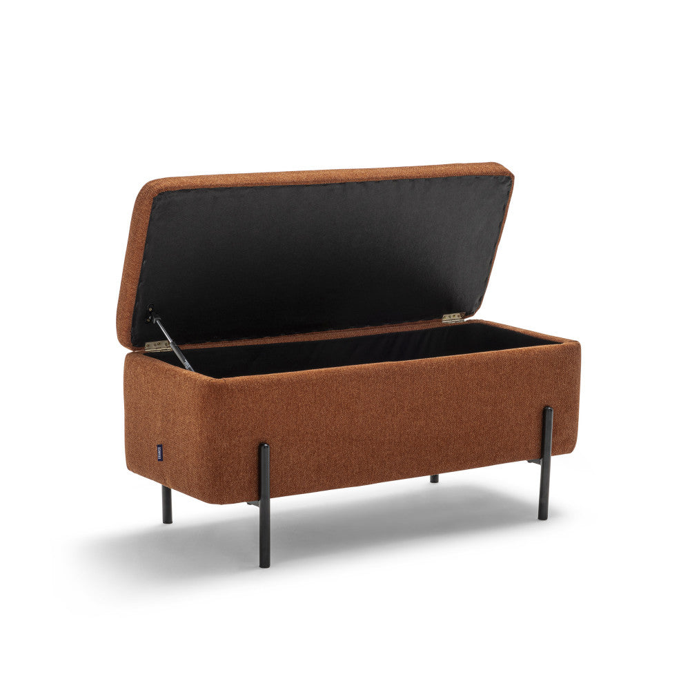 Banc coffre DRAWER en tissu et métal L100cm