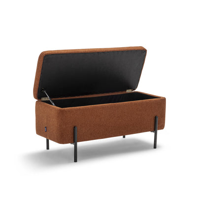 Banc coffre DRAWER en tissu et métal L100cm