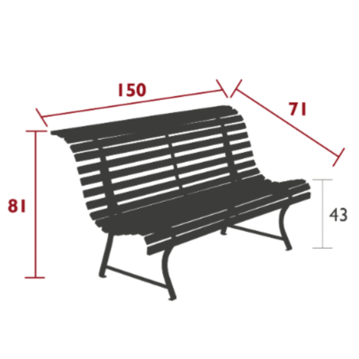 Banc d'extérieur FERMOB Louisane 150 cm