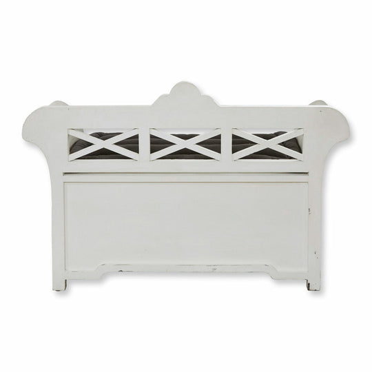 Banc LOBERON Fioen blanc gris effet vieilli — photo produit
