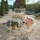 Banc de jardin LOBERON Sherburne métal blanc vieilli — photo produit