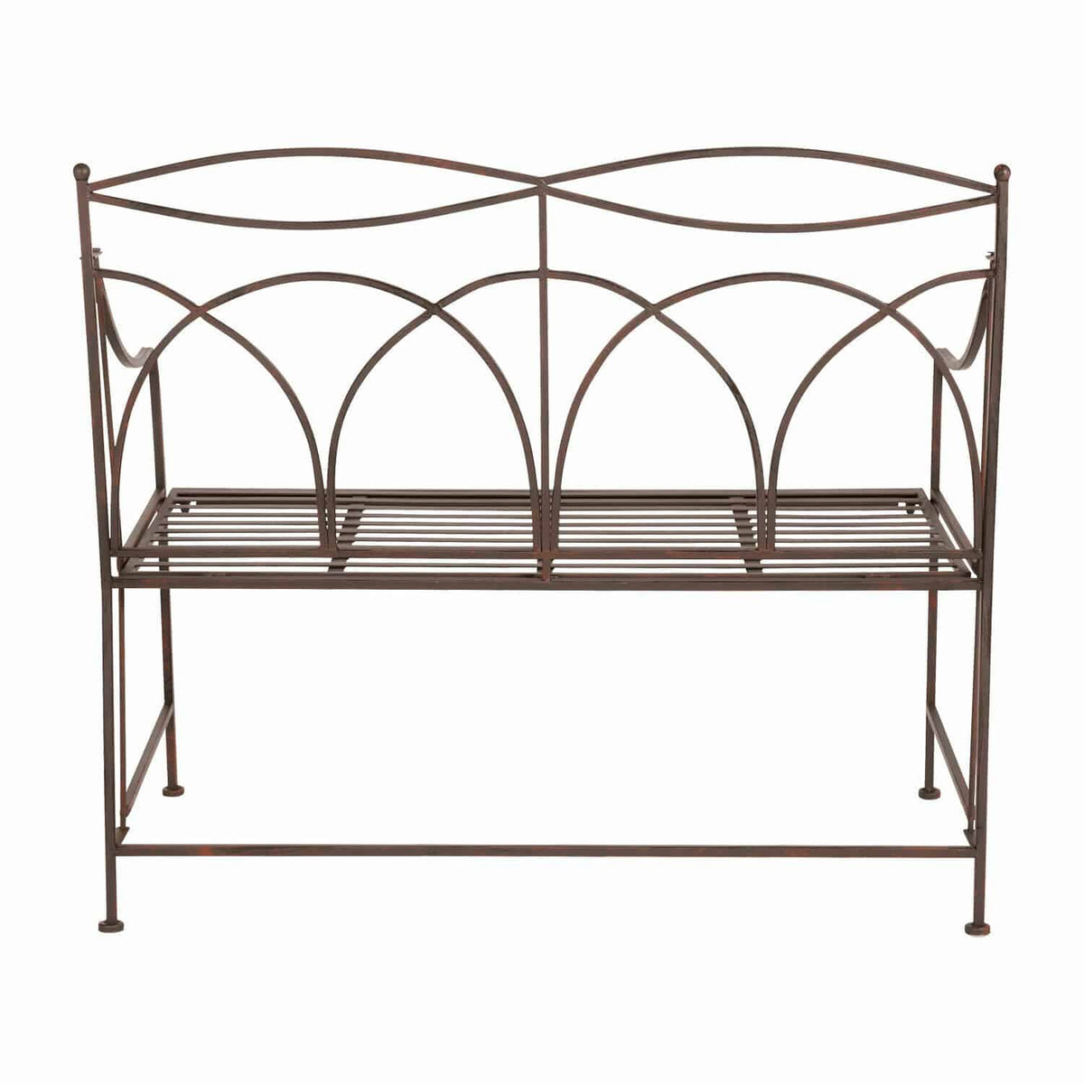 Banc LOBERON Jablines en métal vieilli marron — photo produit