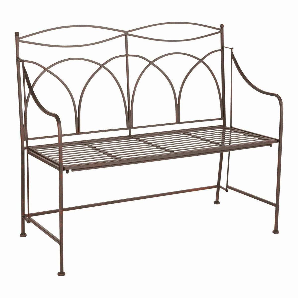 Banc LOBERON Jablines en métal vieilli marron — photo produit
