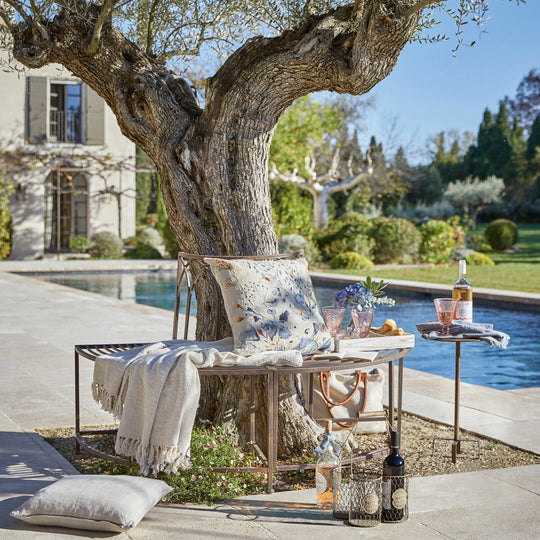Banc d'arbre Loberon Sherburne en fer forgé marron — photo produit