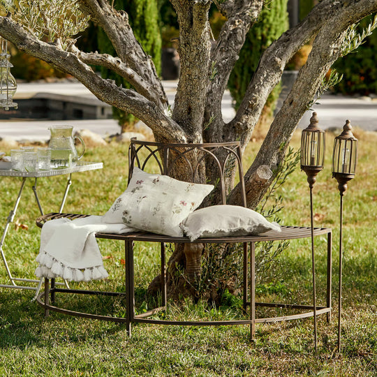 Banc d'arbre Loberon Sherburne en fer forgé marron — photo produit