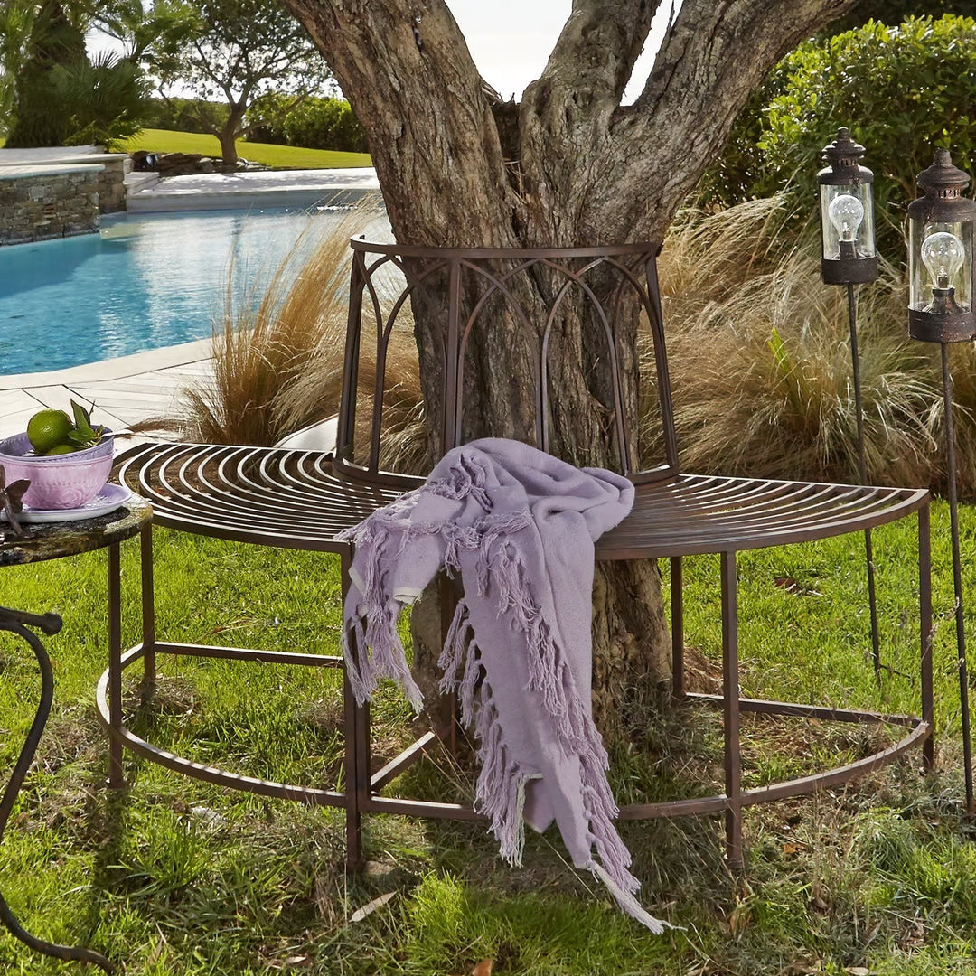 Banc d'arbre Loberon Sherburne en fer forgé marron — photo produit