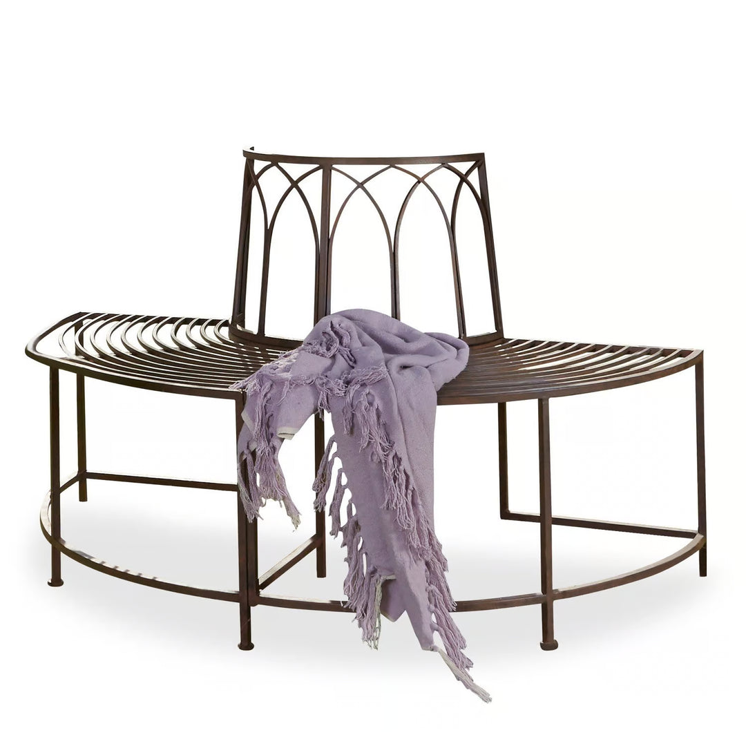 Banc d'arbre Loberon Sherburne en fer forgé marron — photo produit