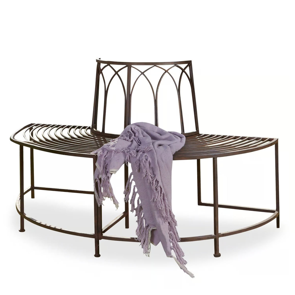 Banc d'arbre Loberon Sherburne en fer forgé marron — photo produit