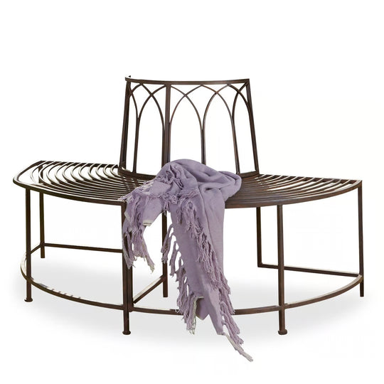 Banc d'arbre Loberon Sherburne en fer forgé marron — photo produit