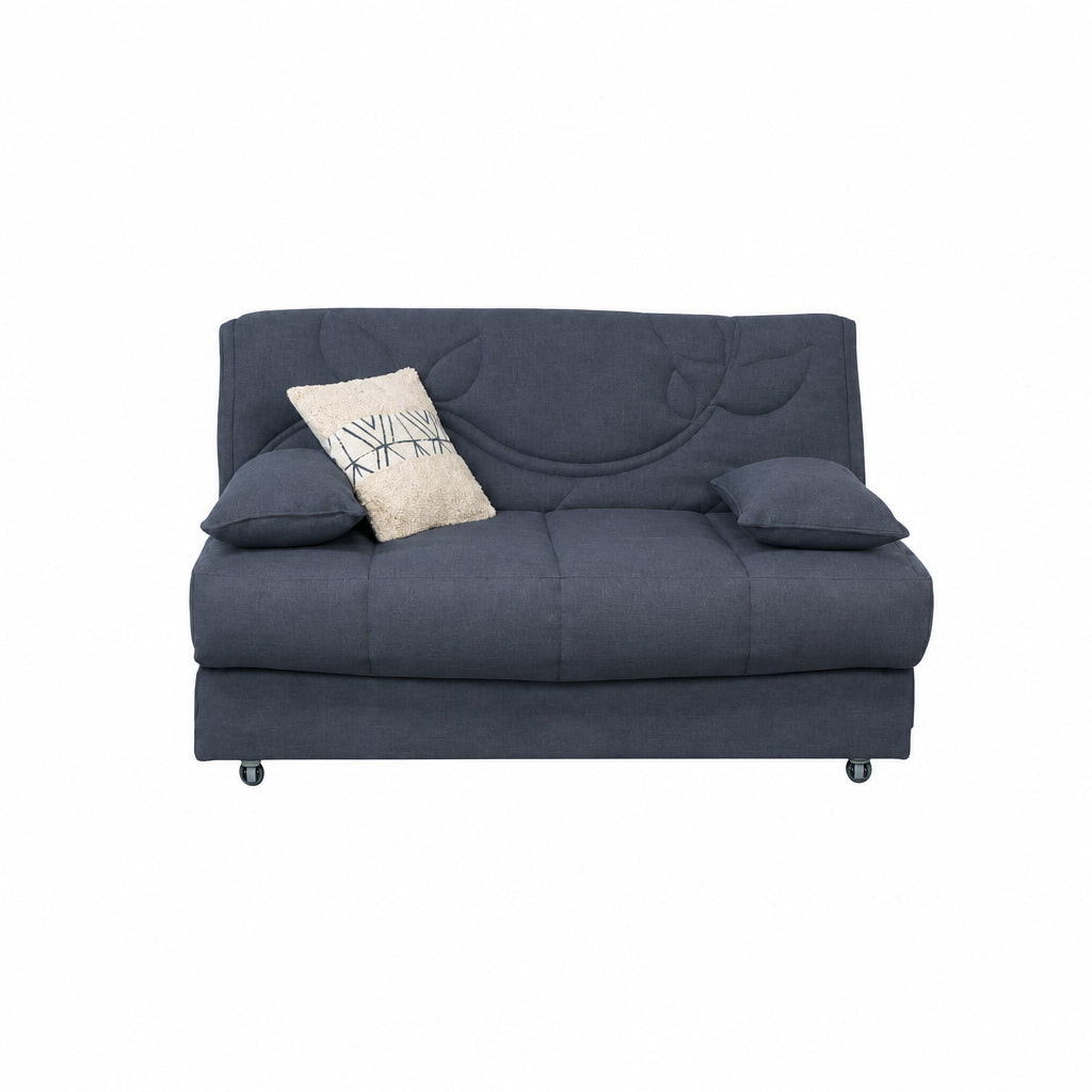 Banquette BZ BIOGREEN 2 places en lin bleu 140x190cm