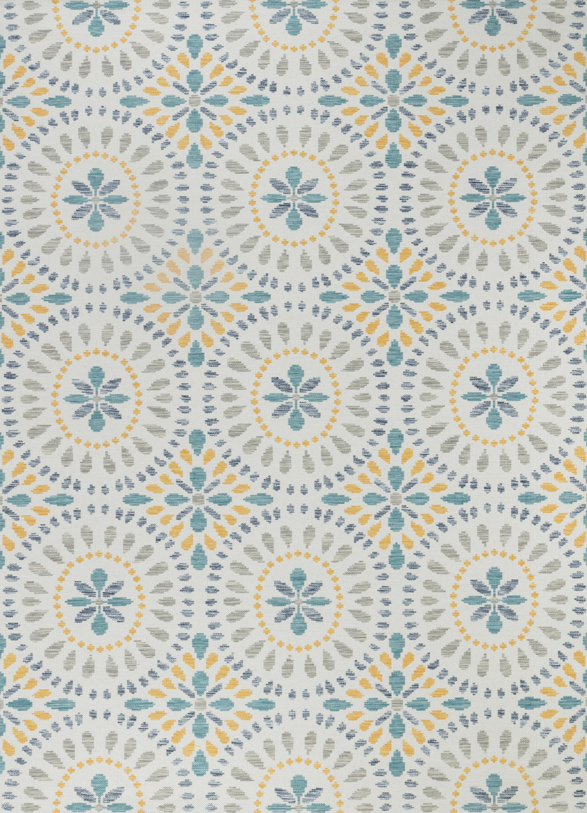 FERMO Tapis d'Extérieur/Intérieur Bohème Bleu/Jaune Moutarde 160x213