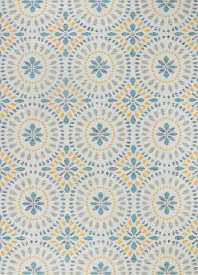 FERMO Tapis d'Extérieur/Intérieur Bohème Bleu/Jaune Moutarde 160x213