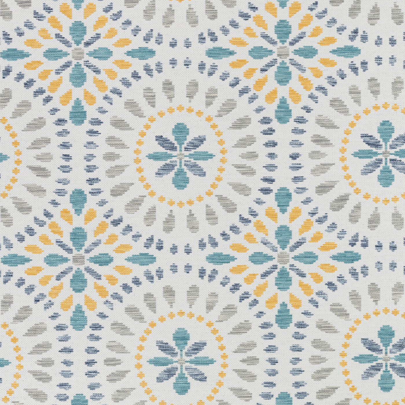 FERMO Tapis d'Extérieur/Intérieur Bohème Bleu/Jaune Moutarde 160x213