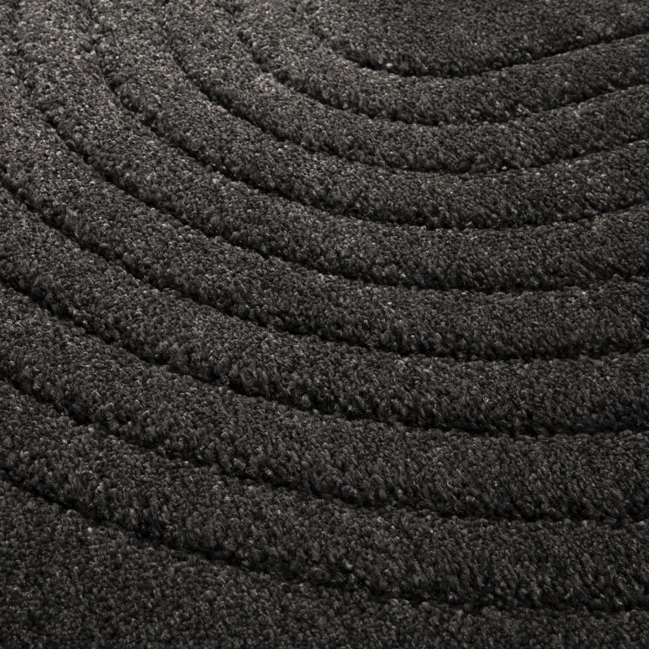 Tapis Épais Rond Noir ATHENA 160cm