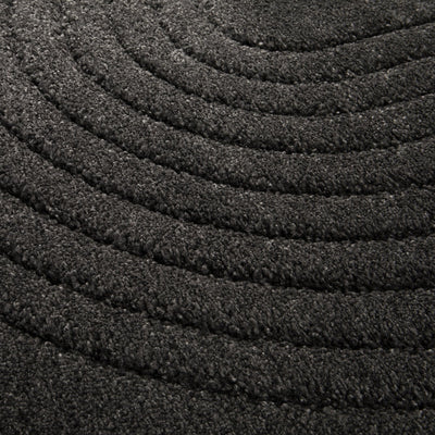 Tapis Épais Rond Noir ATHENA 160cm