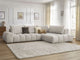 Canapé d'angle droit BOBOCHIC 4 places EVEREST tissu texturé beige — photo produit