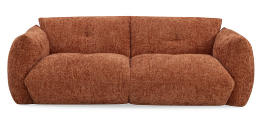 Canapé droit DRAWER Bocca 3 places à dossier capitonné en tissu rouille