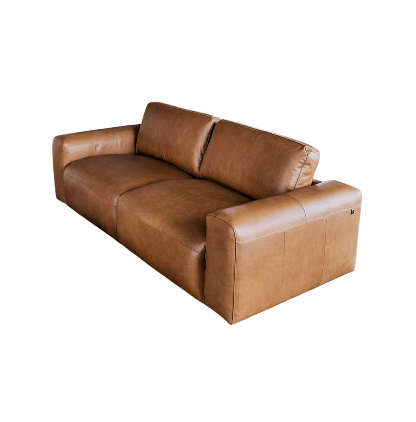 Canapé KAWOLA Bodhi 3 places en cuir Marron