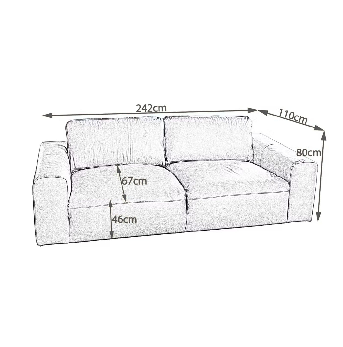 Canapé KAWOLA Bodhi 3 places en cuir Marron