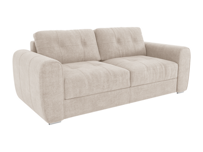 Canapé 4 places convertible express en tissu beige - Couchage 160 cm - Matelas 22 cm avec mémoire de forme BOLIPO