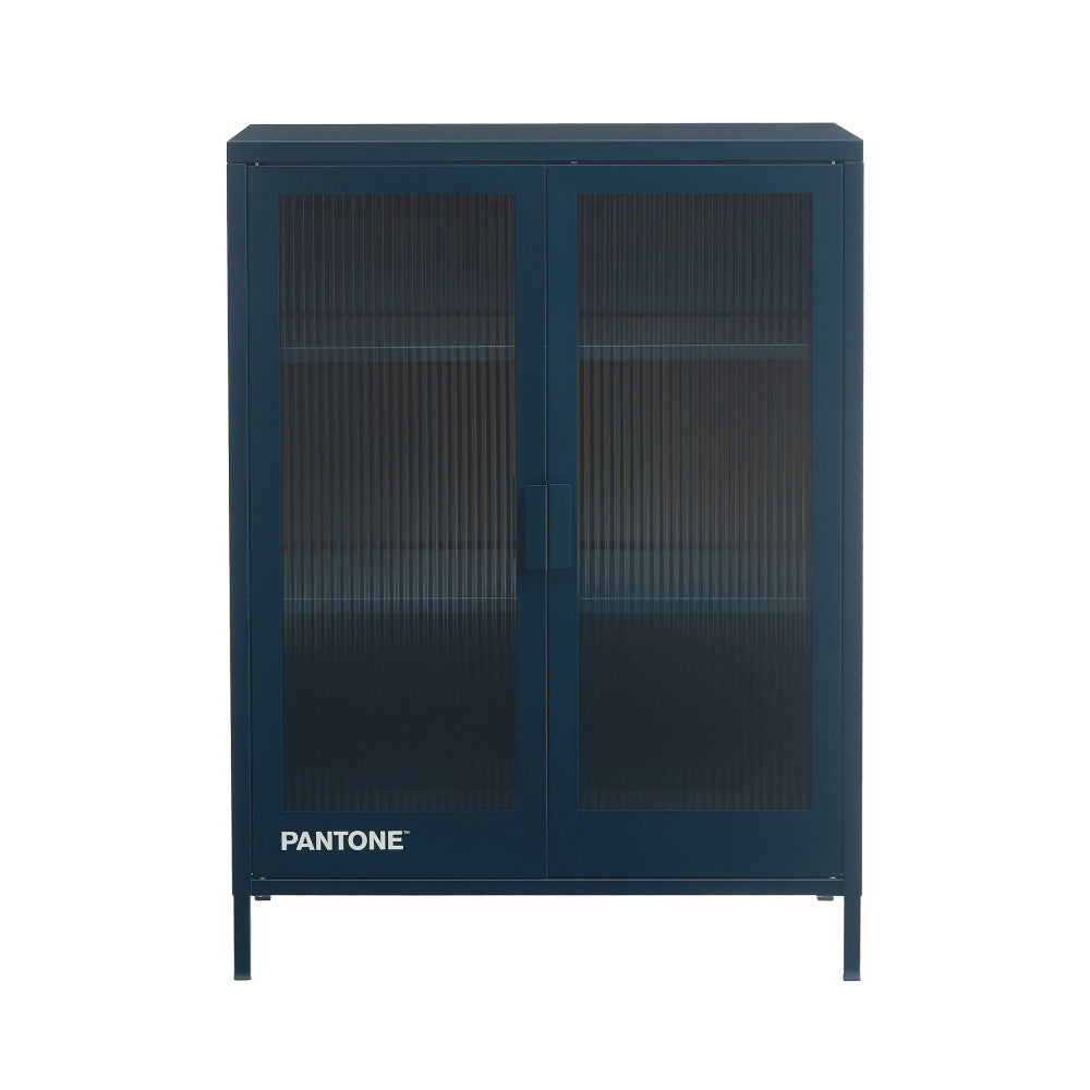 Buffet DRAWER Nino 2 portes en métal bleu PANTONE nuit L75cm