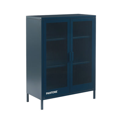 Buffet DRAWER Nino 2 portes en métal bleu PANTONE nuit L75cm