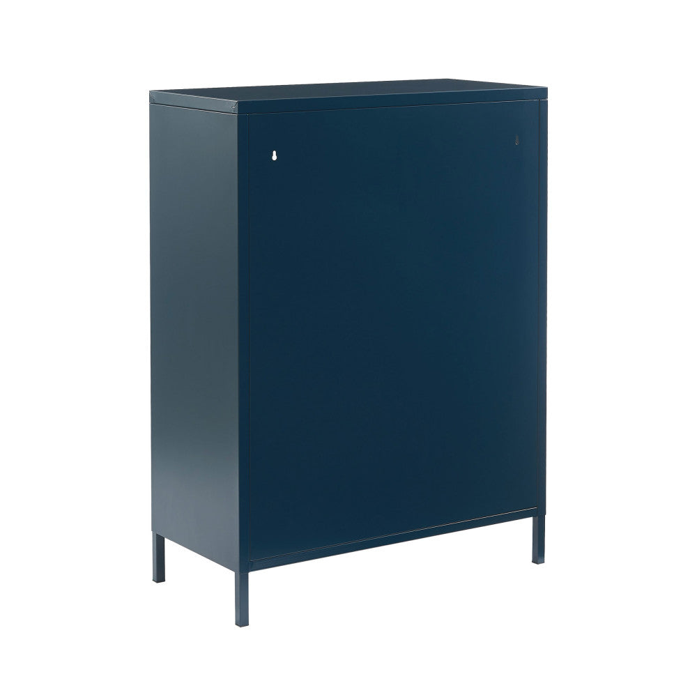 Buffet DRAWER Nino 2 portes en métal bleu PANTONE nuit L75cm