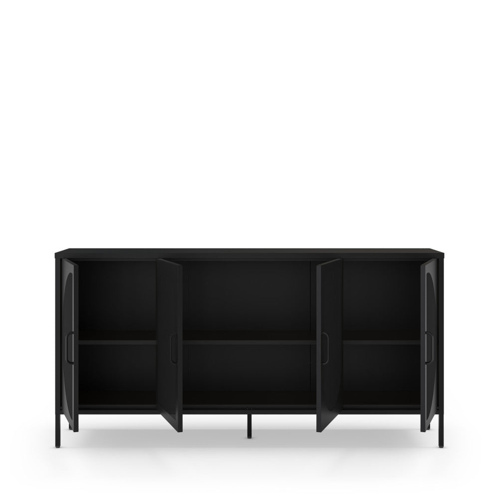 Buffet ZIO 4 portes en métal noir L160cm DRAWER