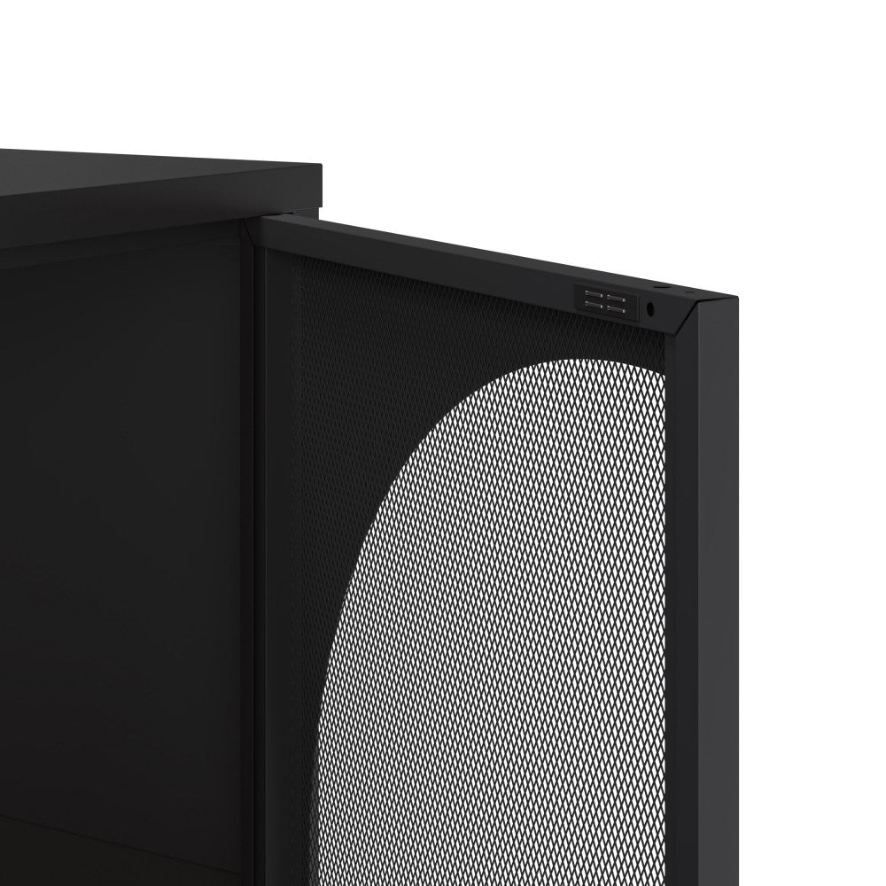 Buffet ZIO 4 portes en métal noir L160cm DRAWER