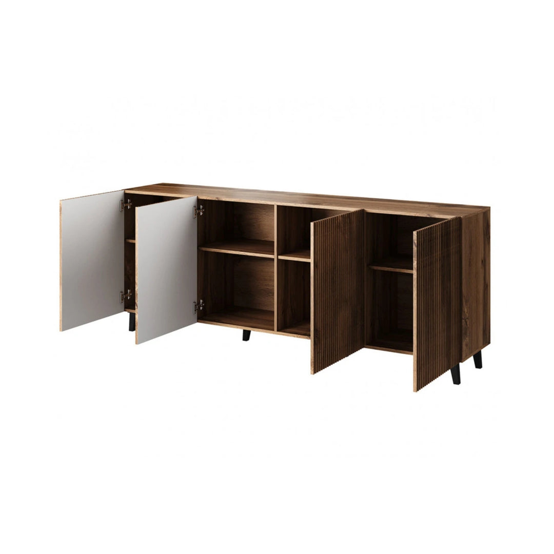 Buffet bas BEST MOBILIER Come effet bois 4 portes 200cm
