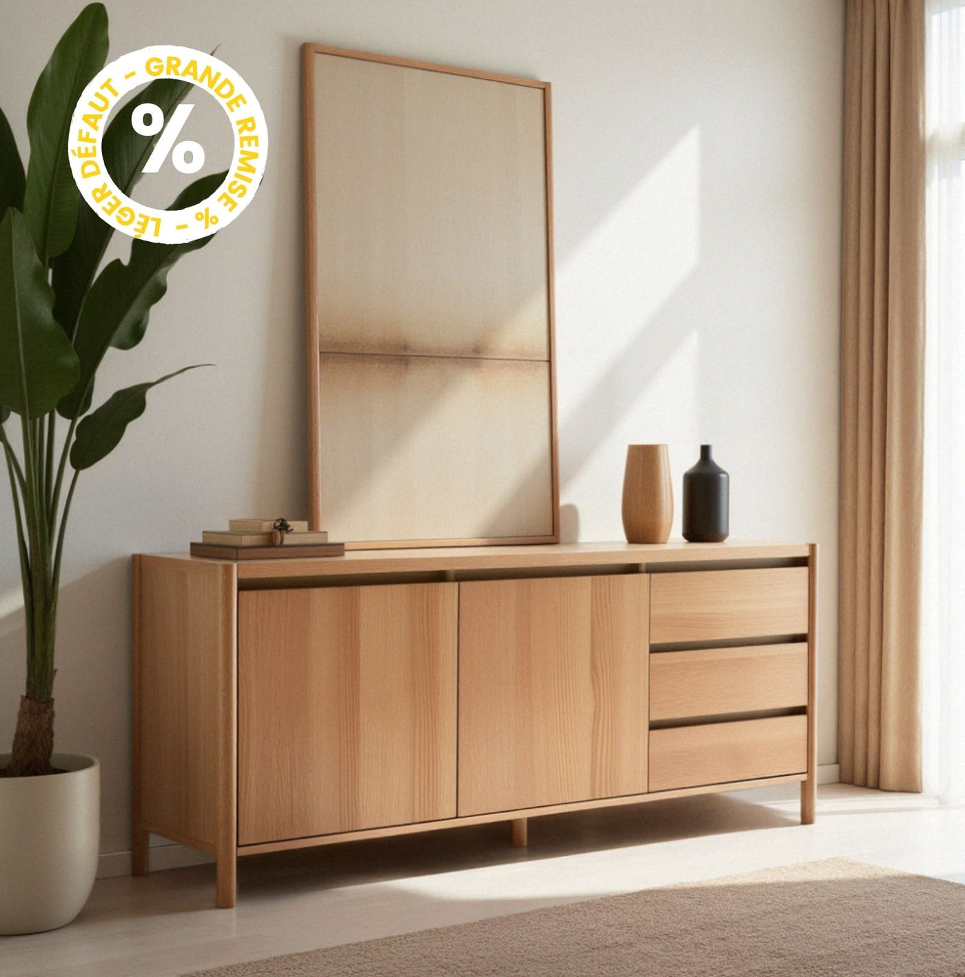 Buffet Verade 2 portes 3 tiroirs en bois L160cm Drawer - Léger défaut