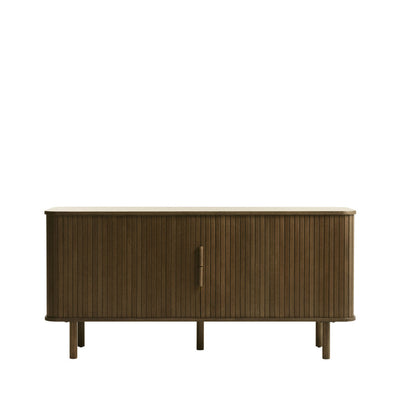 Buffet DRAWER Callan aux portes coulissantes en bois strié