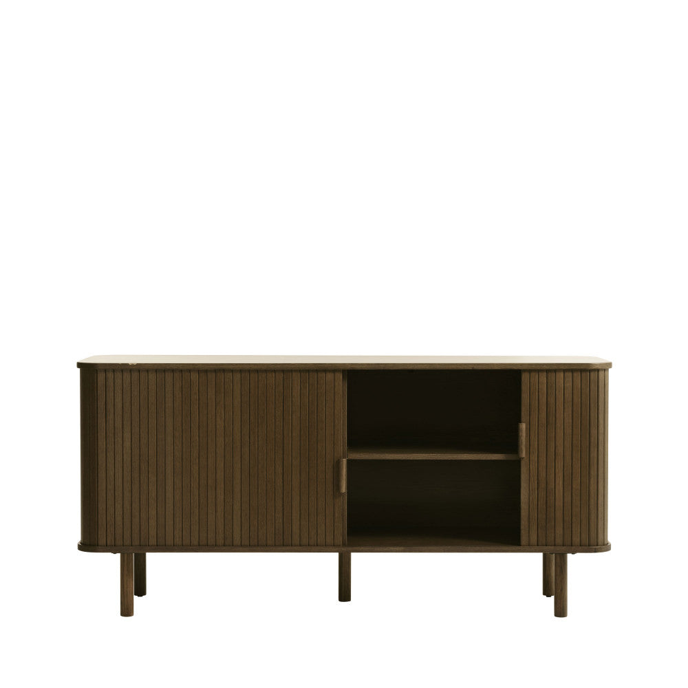 Buffet DRAWER Callan aux portes coulissantes en bois strié