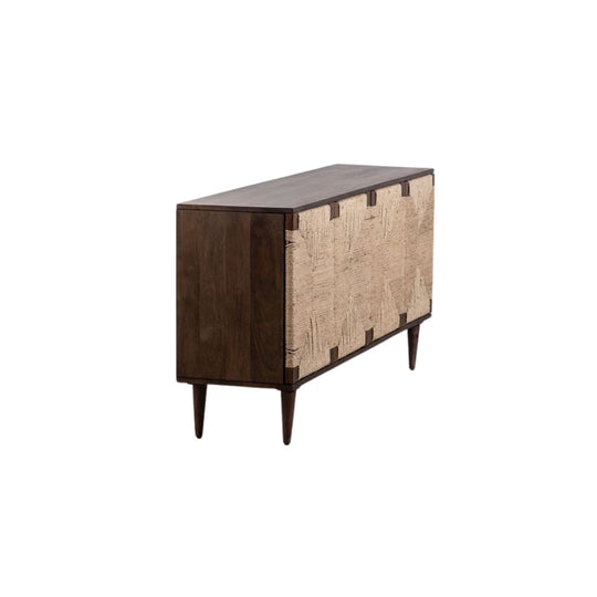 Buffet SKLUM Evans en bois de manguier foncé et jute
