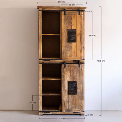 Armoire SKLUM à 2 portes coulissantes en bois de manguier Uain