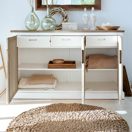 Buffet bas LOBERON Frapelle en bois de manguier — photo produit