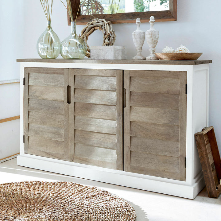 Buffet bas LOBERON Frapelle en bois de manguier