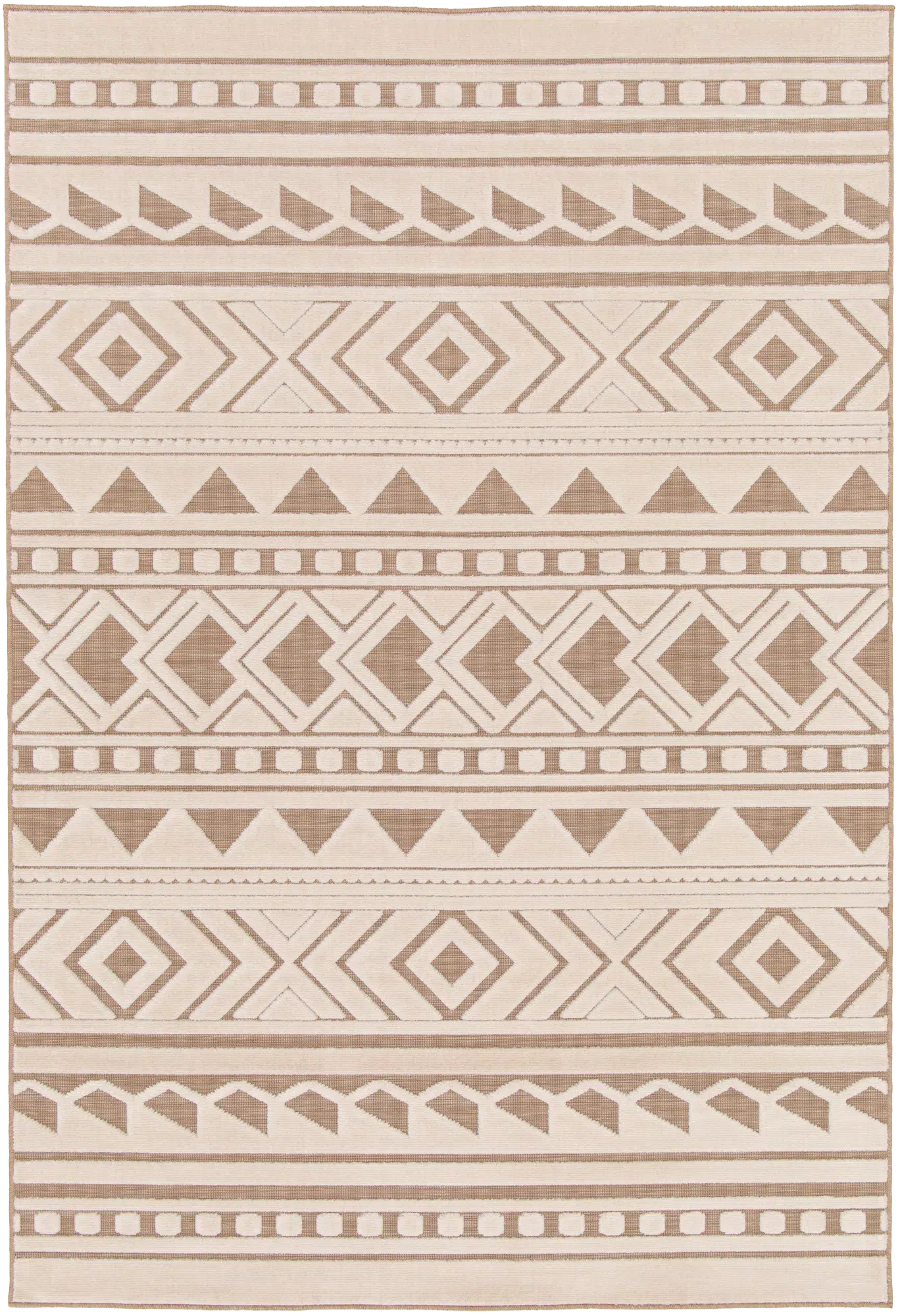 tapis d'intérieur & extérieur lin et crème helios. Vue 5 du tapis montrant des détails matière.