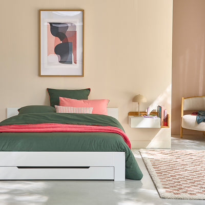 Lit 2 places 140x190cm, avec sommier et tiroir, Crawley La Redoute Interieurs