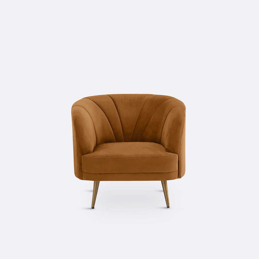 Fauteuil La Redoute Interieurs velours tabac Leone