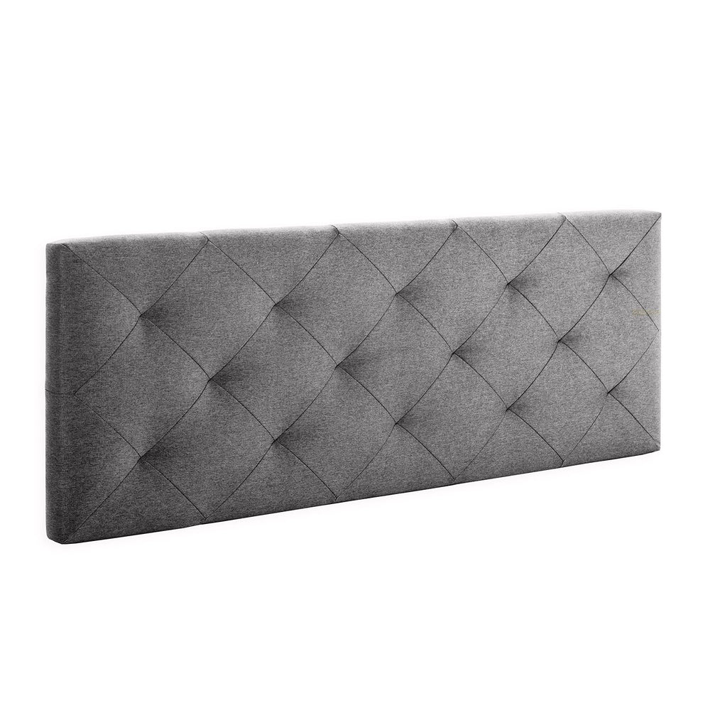 Tête de lit Milan capitonnée losange en tissu gris 140x60cm
