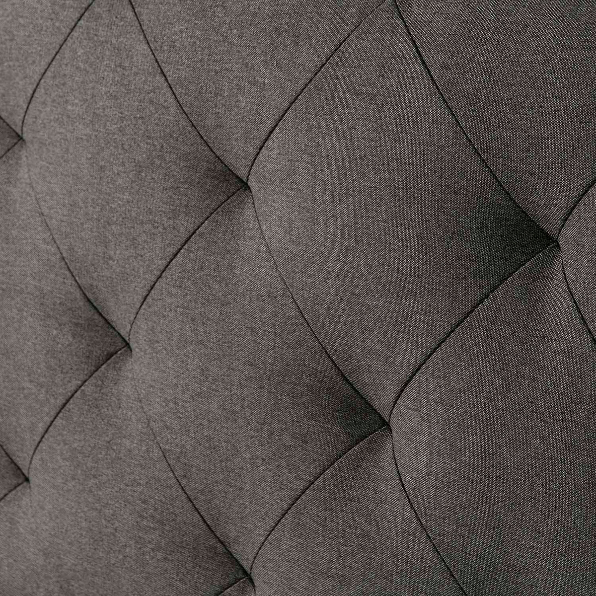 Tête de lit Milan capitonnée losange en tissu gris 90x60cm