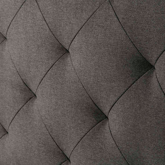 Tête de lit Milan capitonnée losange en tissu gris 140x60cm
