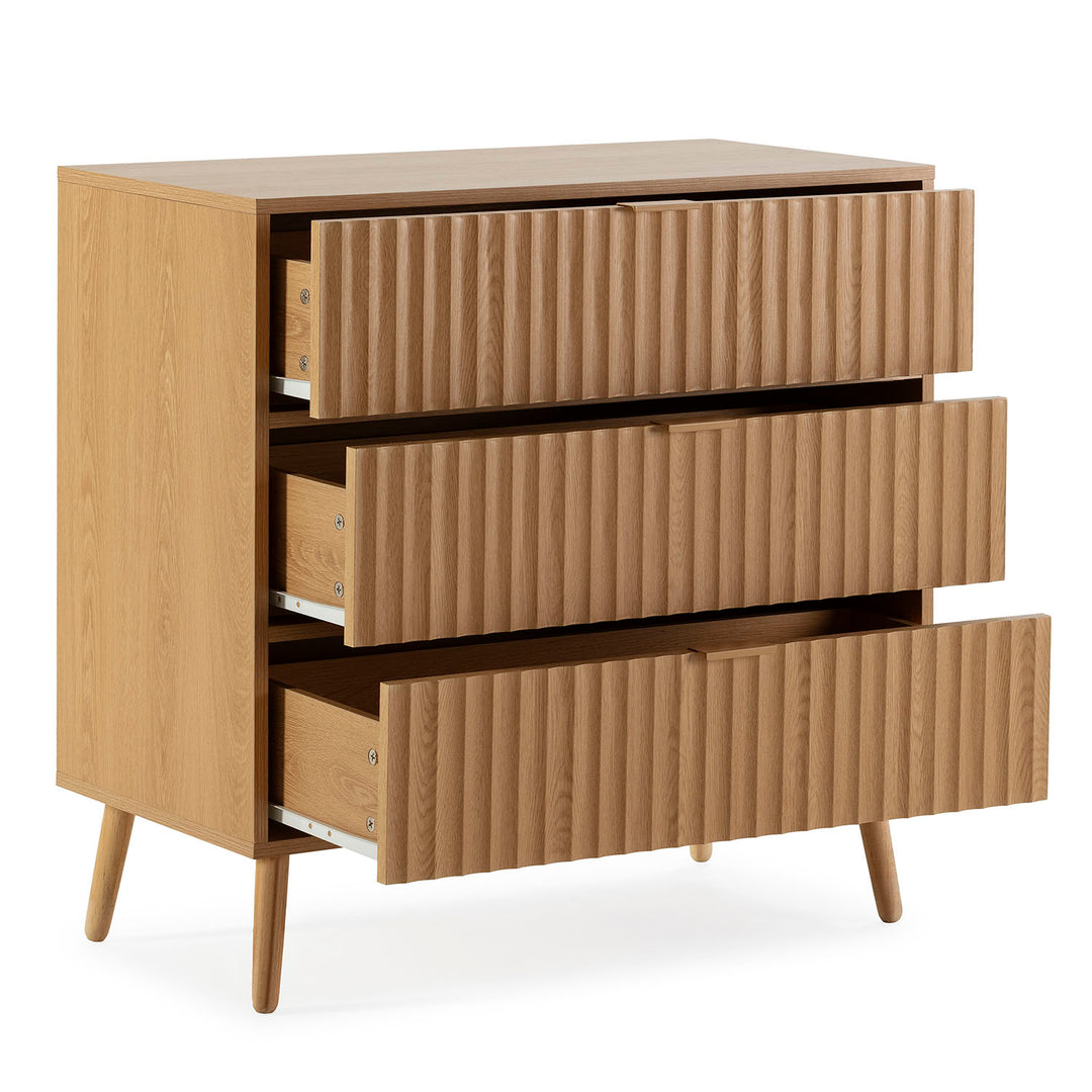 Commode 3 tiroirs couleur chêne