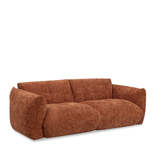 Canapé droit DRAWER Bocca 3 places à dossier capitonné en tissu rouille