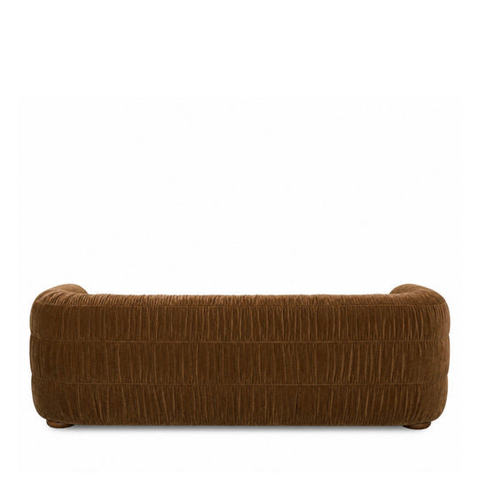 Canapé droit DRAWER Connie 3 places en velours plissé marron