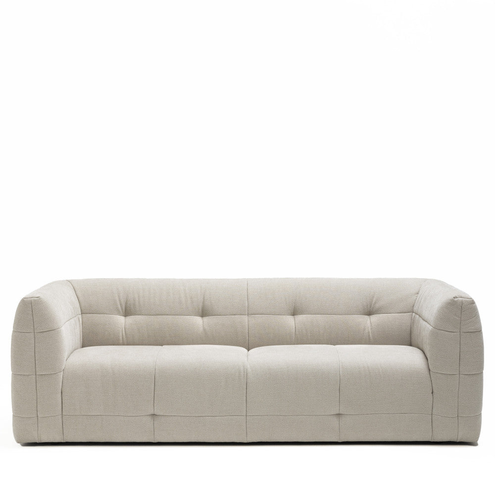 Canapé DRAWER droit 4 places en tissu à effet capitonné NAOS