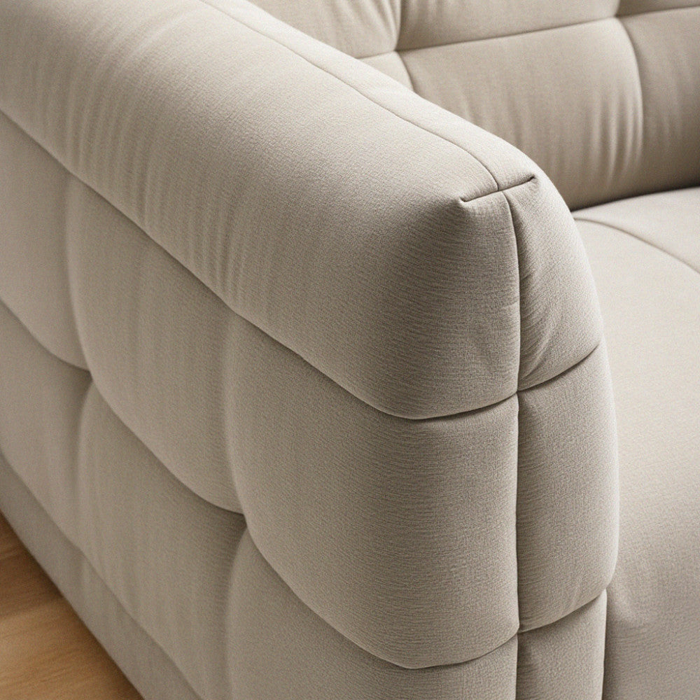 Canapé DRAWER droit 4 places en tissu à effet capitonné NAOS